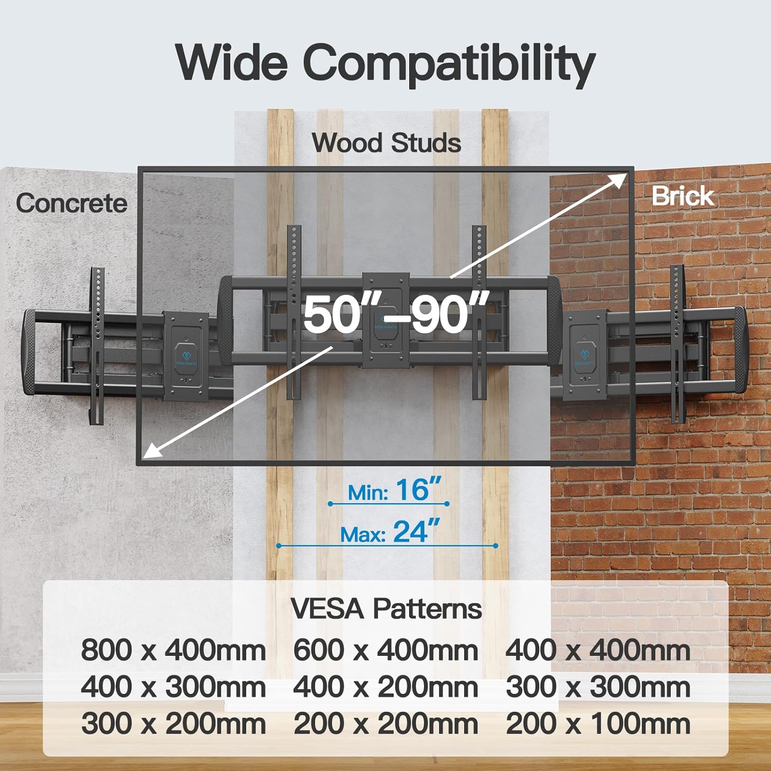 Full Motion TV Wall Mount For 50